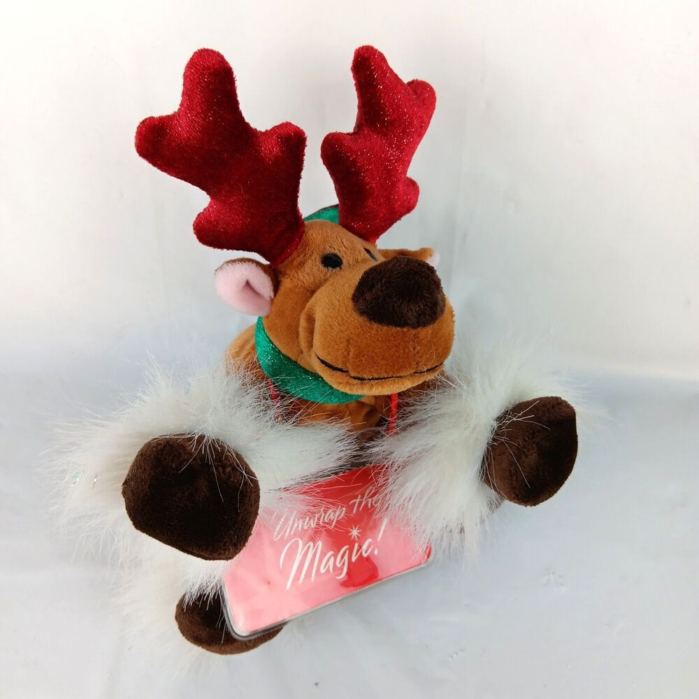 Commonwealth Reindeer 7in Christmas Plush Stuffed Animal 2005 Fluffy Gift Card